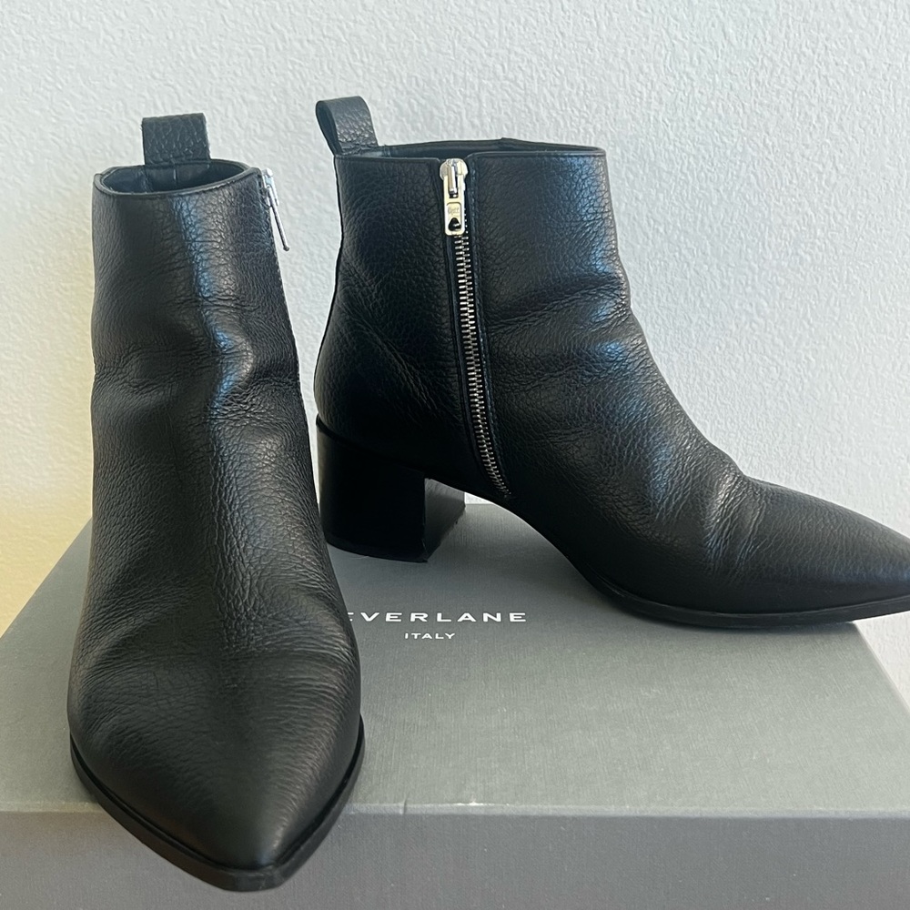 Everlane Boss Boot Pebbled Black Size 8.5